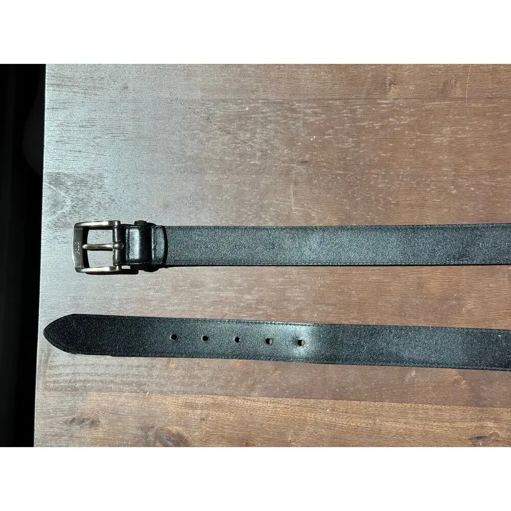 Polo Ralph Lauren Black Genuine Leather Belt 36/90 Old Money Classic Preppy